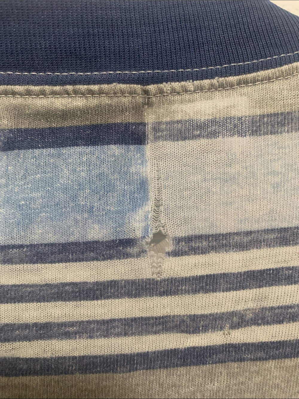 Vintage Bugle Boy Striped Short-Sleeve Tee in Blue and Tan - Picture 8 of 10